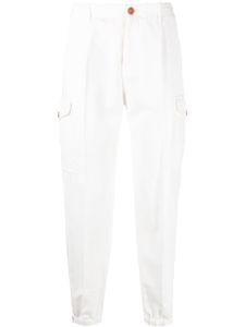 Brunello Cucinelli pantalon fuselé à poches cargo - Blanc