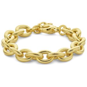 Armband Ankerschakel Gedraaid zilver goudkleurig 11,5 mm 17-20 cm