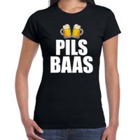 Drank t-shirt pils baas zwart voor dames - Drank / bier fun t-shirt 2XL  -