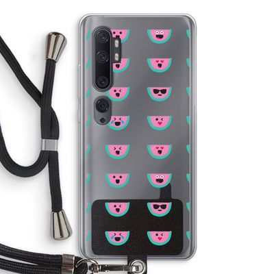Smiley watermeloenprint: Xiaomi Mi Note 10 Pro Transparant Hoesje met koord