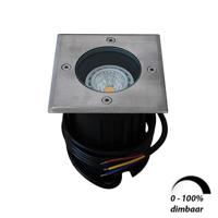 LED grondspot GU10 6Watt COB vierkant RVS dimbaar IP65