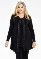 Yoek Cardigan strass | Zwart | Maat 58/60