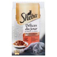 Kattenvoer Delices du Jour Traiteur selectie maaltijdzakjes 6x50 g 1x6 - Sheba