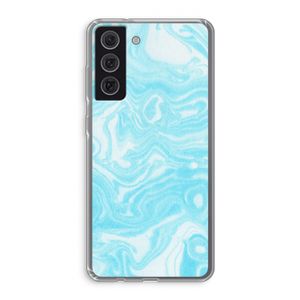 Waterverf blauw: Samsung Galaxy S21 FE Transparant Hoesje