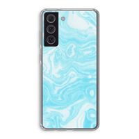 Waterverf blauw: Samsung Galaxy S21 FE Transparant Hoesje