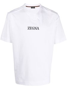 Zegna t-shirt à logo imprimé - Blanc