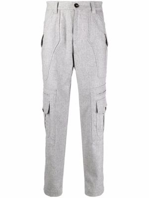 Brunello Cucinelli pantalon droit à poches cargo - Gris