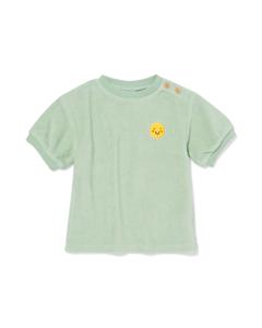 HEMA Newborn T-shirt Badstof Gezichtje Groen (groen)