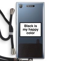 Black is my happy color: Sony Xperia XZ1 Transparant Hoesje met koord