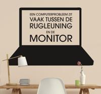 Muursticker tekst woonkamer laptop grap - thumbnail