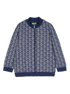 Lacoste Kids veste zippée à logo brodé - Bleu