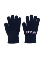 Marni Kids gants à logo en maille intarsia - Bleu