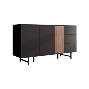 Meubella Dressoir Prince - Zwart - Eiken - 150 cm