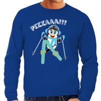 Apres ski sweater voor heren - Pizzaaaa! - pinguin - blauw - wintersport - snowboarden Apres ski sweater voor heren - Pizzaaaa! - pinguin - blauw - wintersport - snowboarden