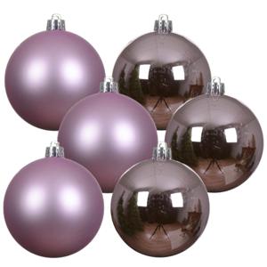 Decoris kerstballen - 24x stuks - 6 cm - lila paars - kunststof