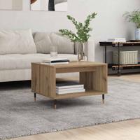 Salontafel artisanaal eikenkleurig 60 x 50 x 40 cm Bewerkt hout