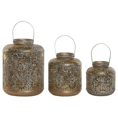 Set van placemats Home ESPRIT Gouden Metaal 24 x 24 x 32 cm