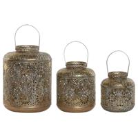 Set van placemats Home ESPRIT Gouden Metaal 24 x 24 x 32 cm