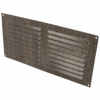 AMIG Ventilatierooster/muurrooster - 150 x 300mm - aluminium - wengehout look - schoepenrooster