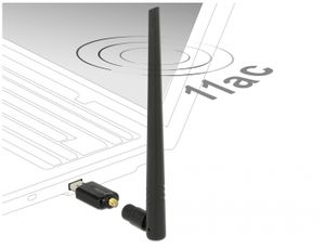 Delock 12535 USB Dualband WLAN ac/a/b/g/n Stick 867 + 300 Mbps met externe antenne