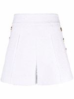 Balmain short en tweed à boutons embossés - Blanc - thumbnail