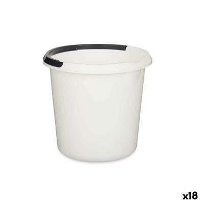 Emmer met handvat Wit Antraciet 10 L 30 x 28,5 x 30 cm (18 Stuks)