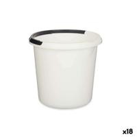 Emmer met handvat Wit Antraciet 10 L 30 x 28,5 x 30 cm (18 Stuks)
