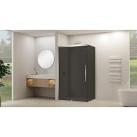 Van Rijn Products ST09 Schuifdeur tbv hoekcabine - 140x200cm - grijs rookglas - soft-close - Chroom ST09350140GRCH