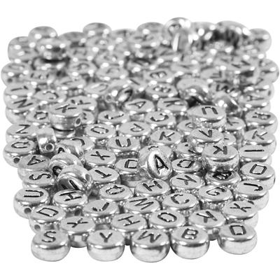 Creativ Company Letterkralen, d 7 mm, gatgrootte 1,2 mm, ca. 1500 stuk, zilver, 165 gr/ 1 doos
