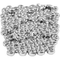 Creativ Company Letterkralen, d 7 mm, gatgrootte 1,2 mm, ca. 1500 stuk, zilver, 165 gr/ 1 doos