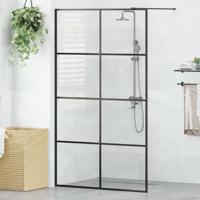 Inloopdouchewand 115x195 cm ESG-glas transparant en zwart