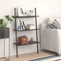 Ladderrek met 3 schappen 64x34x116 cm zwart - thumbnail