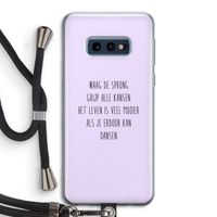 Sprong: Samsung Galaxy S10e Transparant Hoesje met koord Sprong: Samsung Galaxy S10e Transparant Hoesje met koord