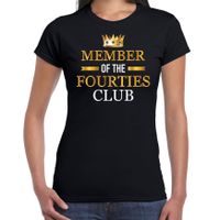 Member of the fourties club verjaardag cadeau t-shirt 40 jaar zwart voor dames - thumbnail