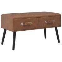 Bank met lades 80 cm kunstleer donkerbruin