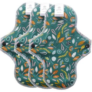 Wasbaar maandverband en inlegkruisjes - Eco Dreams - extra dun (beschrijvin 3 stuks maandverband Autumn (turquoise))