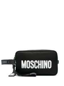 Moschino trousse de toilette à logo imprimé - Noir