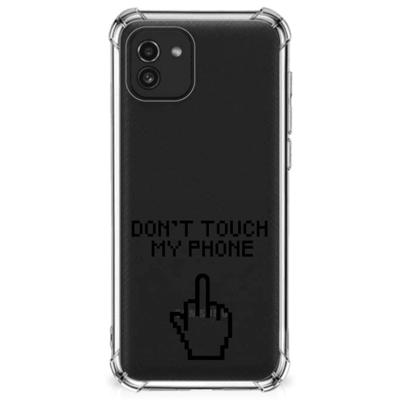 Samsung Galaxy A03 Anti Shock Case Finger Don't Touch My Phone Samsung Galaxy A03 Anti Shock Case Finger Don't Touch My Phone