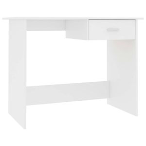 The Living Store Bureau Modern - Computerbureau 100x50x76 cm - bewerkt hout - wit - met lade