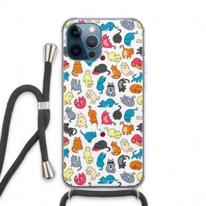 Kleurrijke katten: iPhone 13 Pro Max Transparant Hoesje met koord