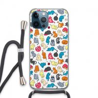 Kleurrijke katten: iPhone 13 Pro Max Transparant Hoesje met koord
