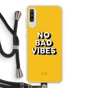 No Bad Vibes: Samsung Galaxy A70 Transparant Hoesje met koord