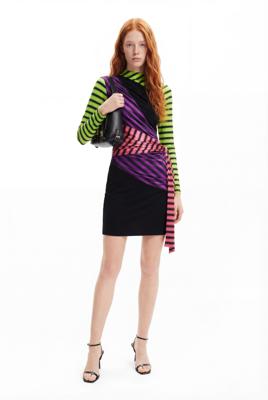 Korte gestreepte jurk María Escoté - BLACK - M