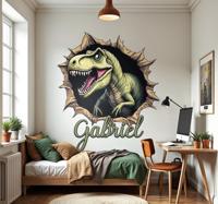 3d-effect met naam dino muursticker