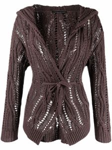 Fabiana Filippi cardigan en maille torsadée à sequins - Marron