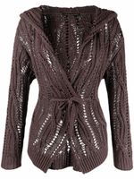 Fabiana Filippi cardigan en maille torsadée à sequins - Marron - thumbnail