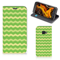 Samsung Galaxy Xcover 4s Hoesje met Magneet Waves Green - thumbnail