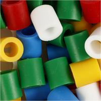 NABBI Strijkkralen, afm 10x10 mm, gatgrootte 5,5 mm, jumbo, standaardkleuren, 2450 div/ 1 doos