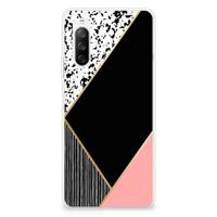 Sony Xperia 10 III | TPU Hoesje | Zwart Roze Vormen