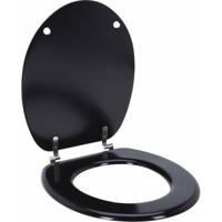 Bathroom Solutions Toiletbril - zwart - MDF - wc bril - 45 x 37,5 cm - 18 inch